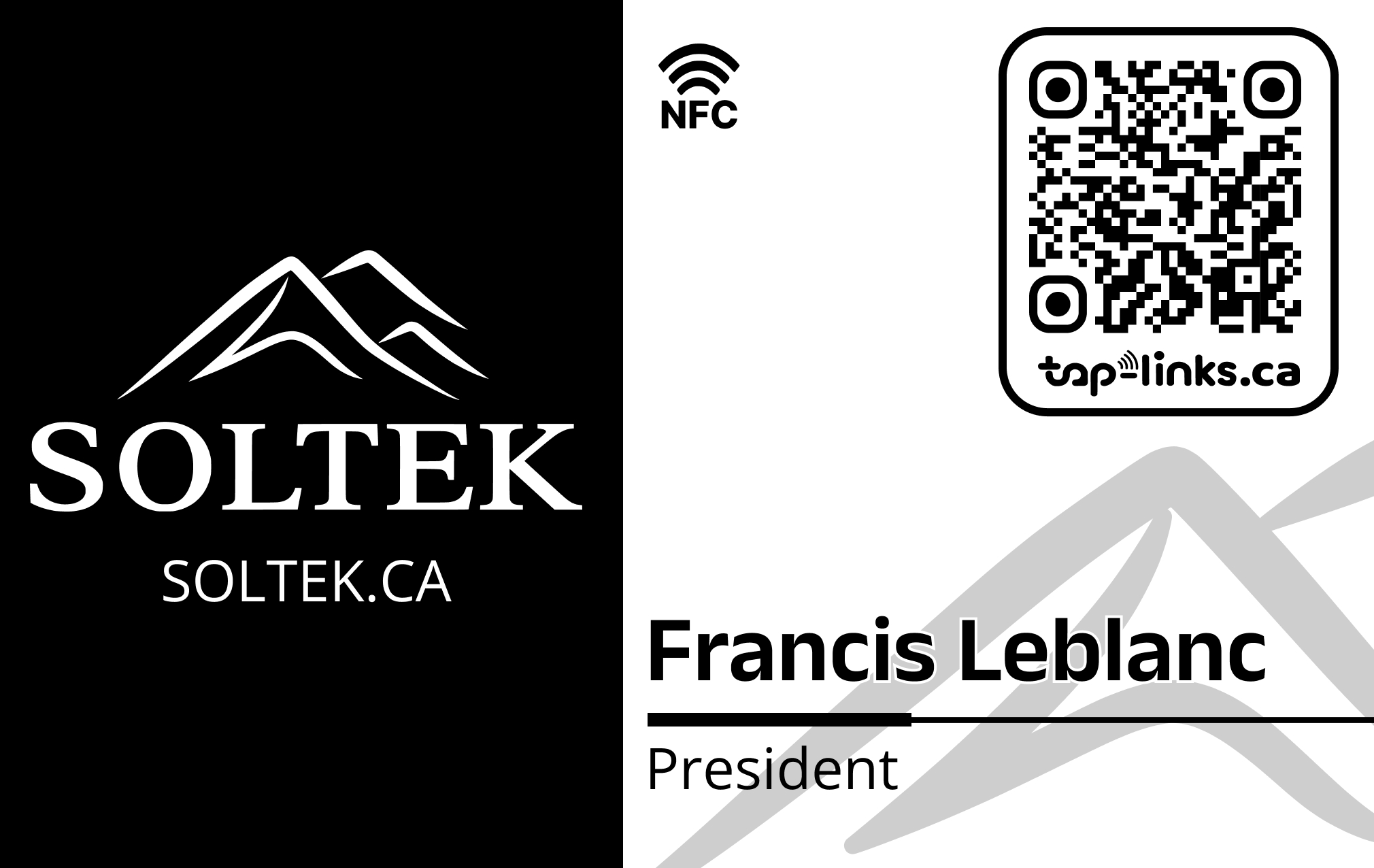 Carte professionnelle de Francis Leblanc