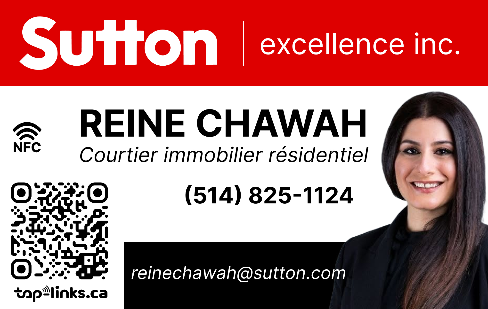 Carte professionnelle de Reine Chawah