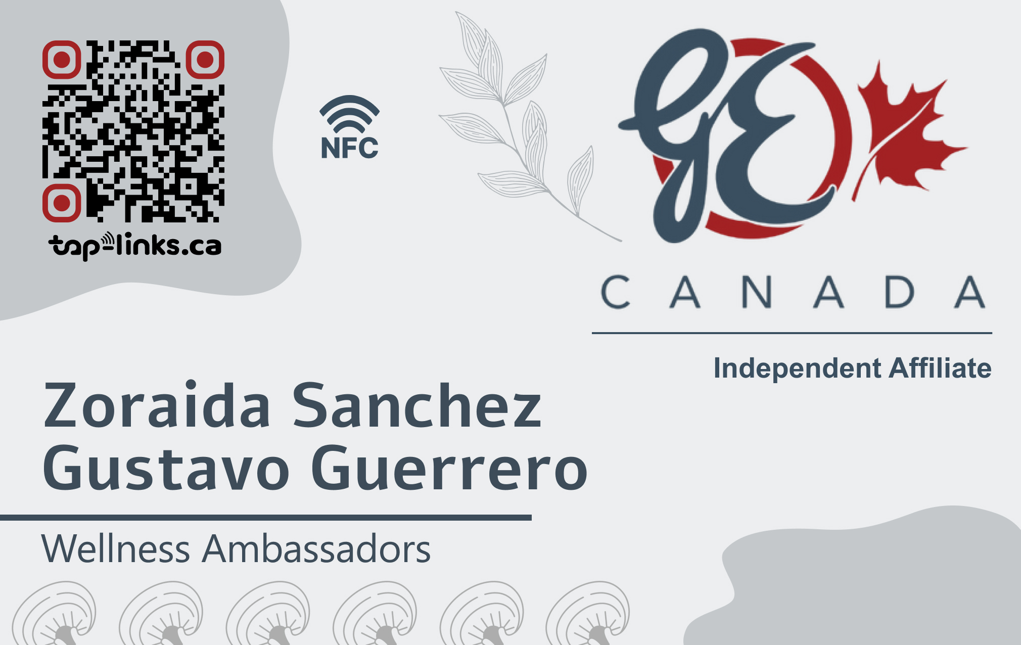 Carte professionnelle de Zoraida Sanchez and Gustavo Guerrero