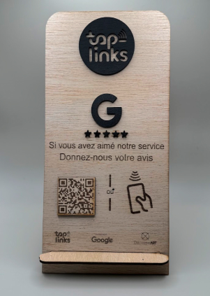Afficheur Bois NFC & QR Tap-Links