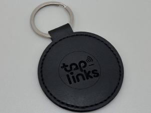 Porte-clés Cuir Noir NFC & QR Tap-Links