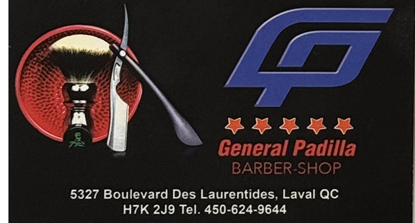 Carte papier de General Padilla Barber Shop